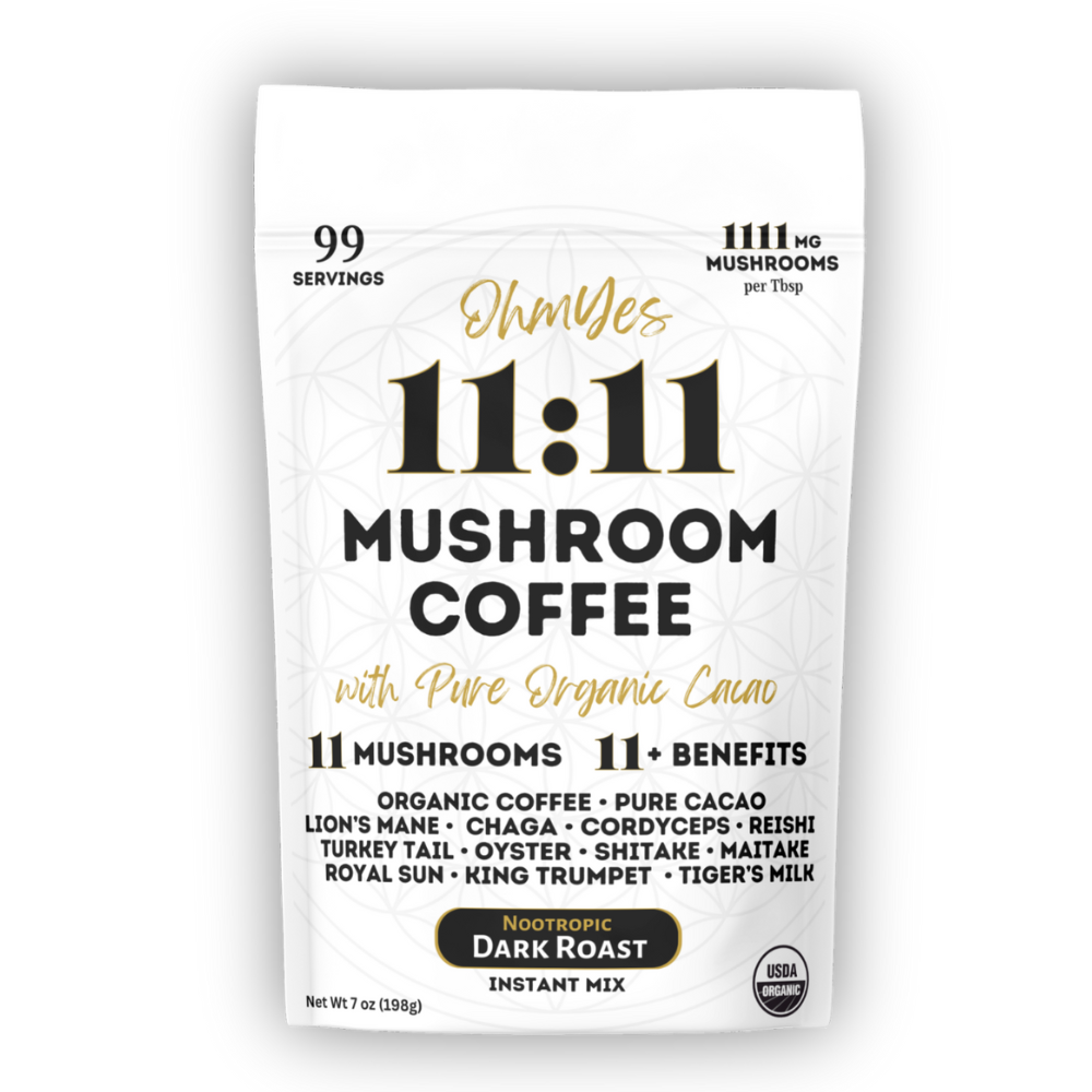 OhmYes 11:11 | Mushroom Coffee + Cacao | 99 Servings - 7oz