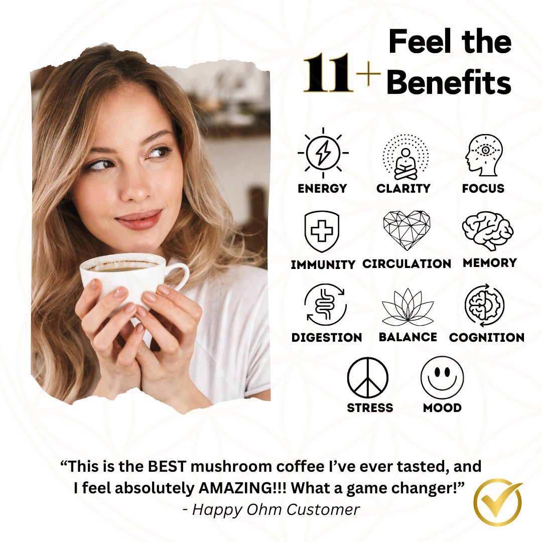 OhmYes 11:11 | Mushroom Coffee + Cacao | 99 Servings - 7oz