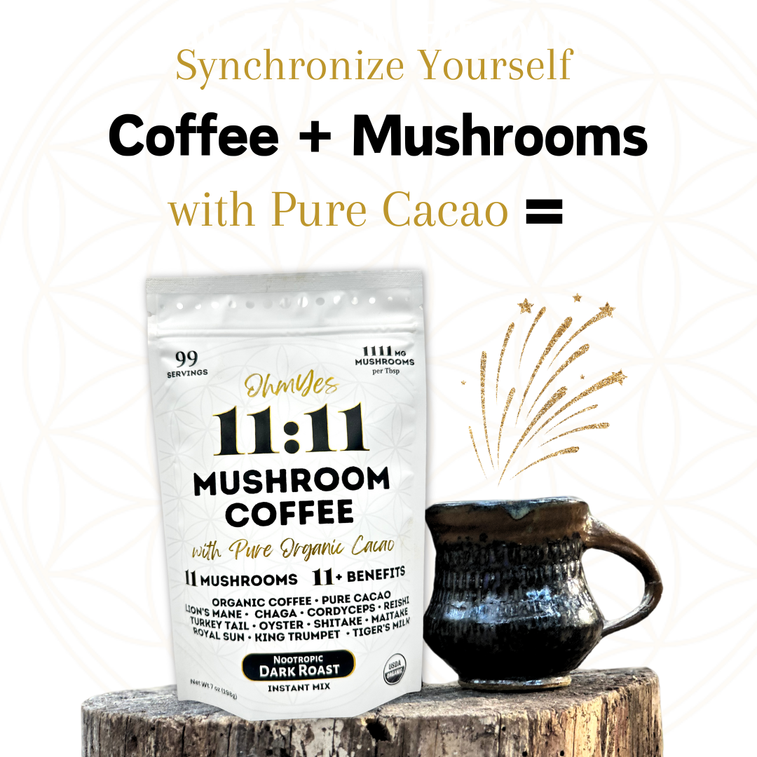 OhmYes 11:11 | Mushroom Coffee + Cacao | 99 Servings - 7oz